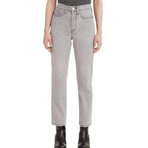 Levi's Premium Wedgie Straight Fit Jeans Gray Stretch Size 26 x 28 High Rise